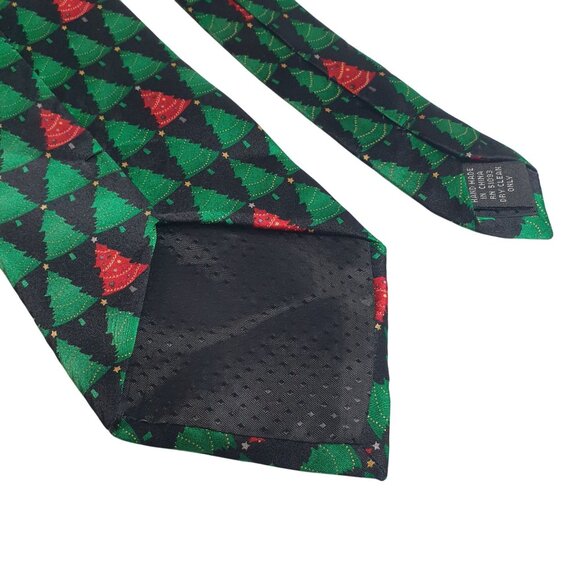 Musical Christmas Tree Silk Men Necktie Holiday Santa Clause Wish You A Merry - Picture 5 of 5